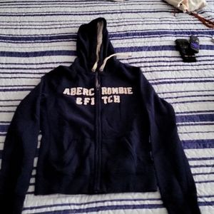 Small Navy Blue Abercrombie and Fitch zip up hoodie